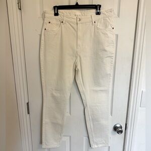 H&M Cream Skinny High Rise Jeans, size 14